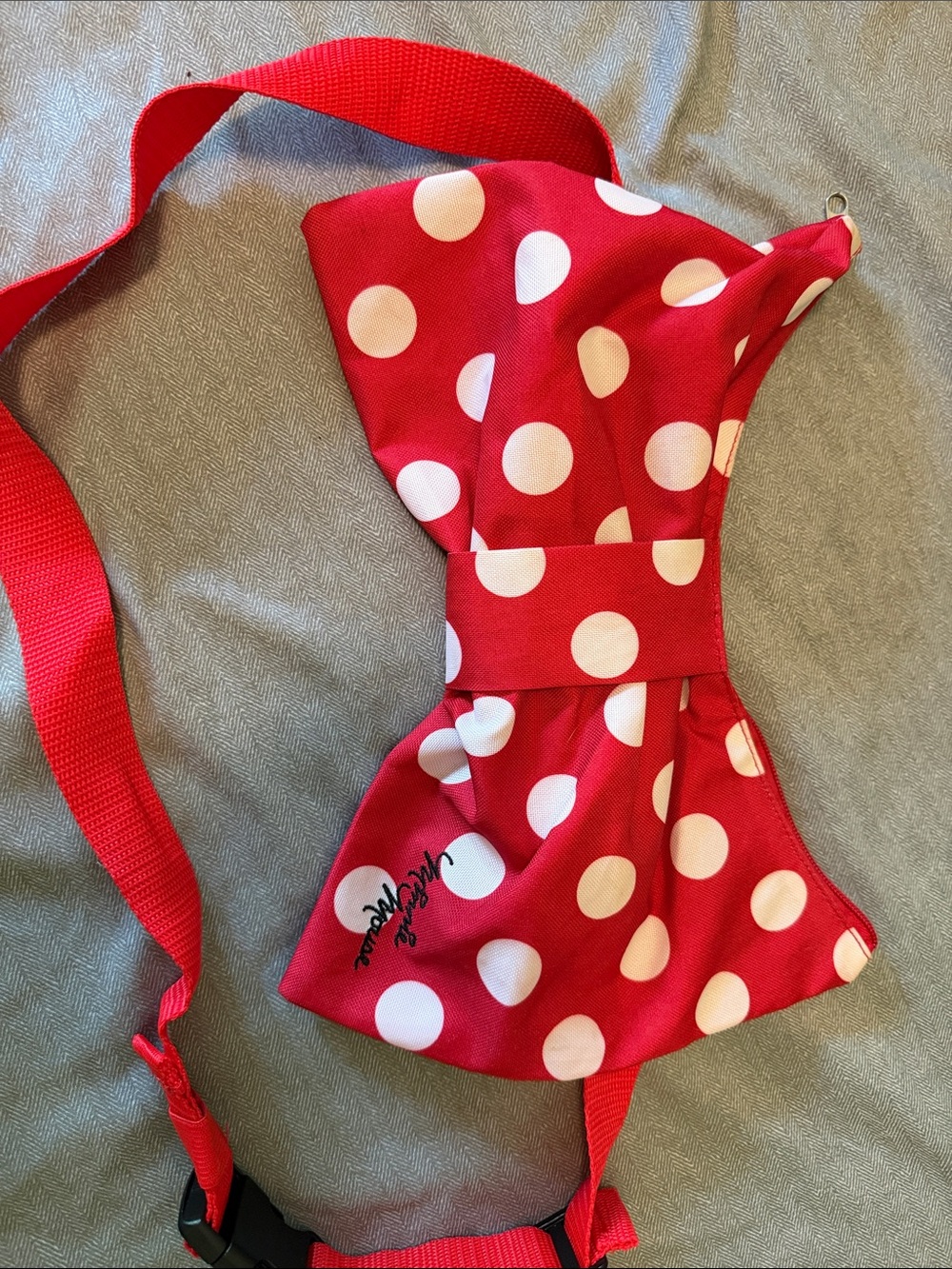 Disney Red and White Polka Dot Bow Crossbody Bag